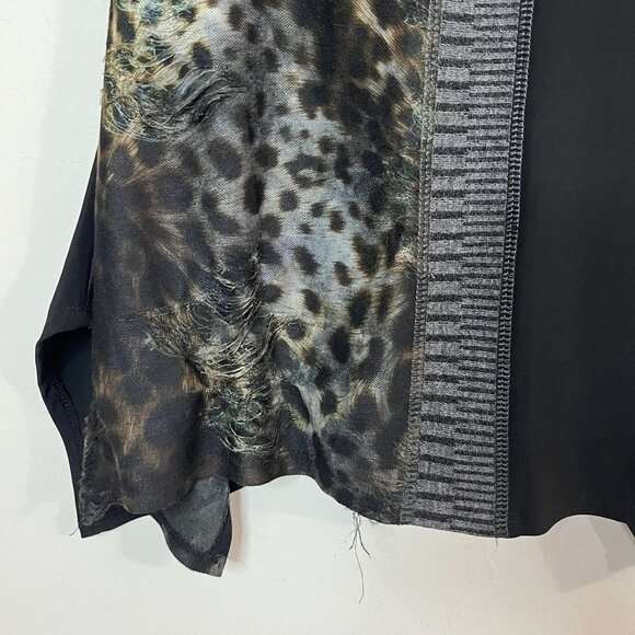Frank Lyman Tunic Animal Print Black 3/4 Sleeve Distressed Wearable Art Size‎ 8 - Picture 10 of 10
